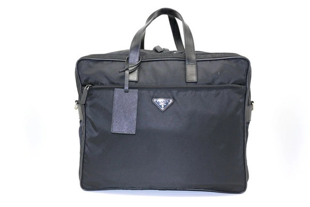 Prada Bag Briefcase Business Shoulder Saffiano Black